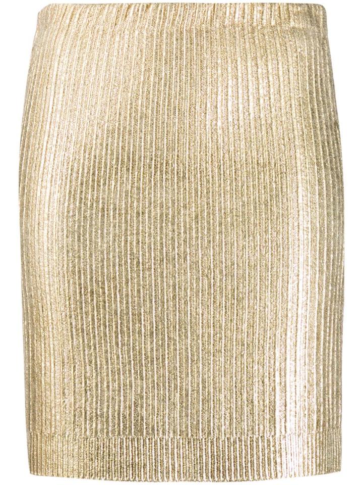 Moschino Metallic Mini Skirt - Gold