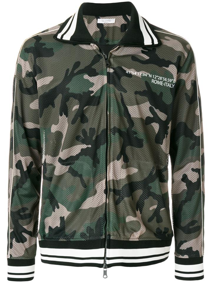 Valentino Camouflage Mesh Track Jacket - Green