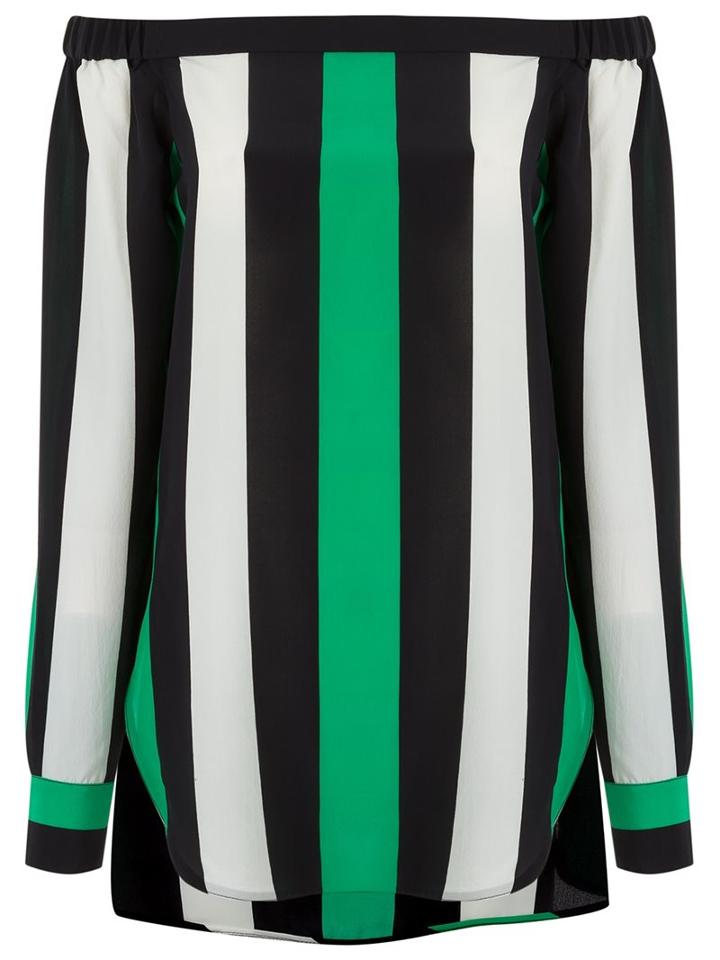 Reinaldo Lourenço Off The Shoulder Blouse, Women's, Size: 44, Green, Silk