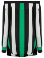 Reinaldo Lourenço Off The Shoulder Blouse, Women's, Size: 44, Green, Silk