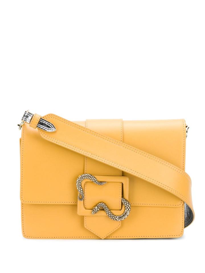 Just Cavalli Snake Buckle Shoulder Bag - Yellow