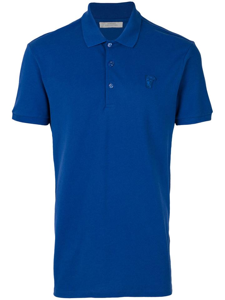 Versace Collection Medusa Logo Polo Shirt - Blue