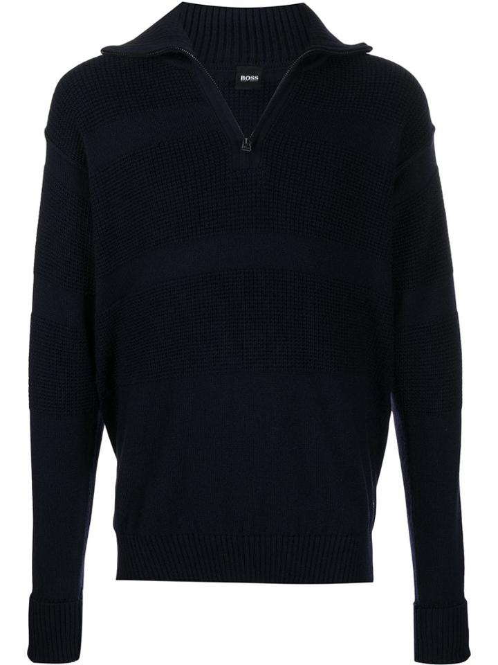 Boss Hugo Boss Waffle Knit Jumper - Blue