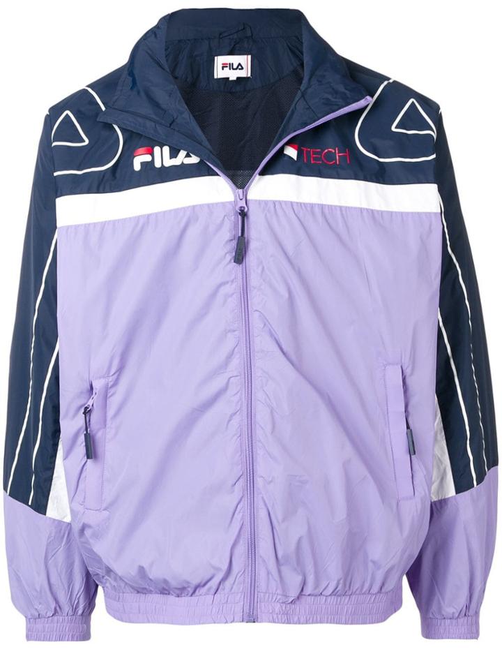 Fila Printed Logo Sports Jacket - Purple