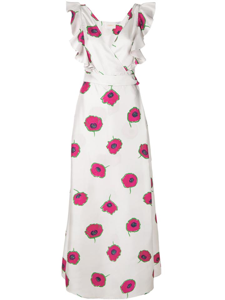 La Doublej Floral Print Long Dress - Pink & Purple