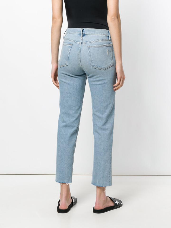 Frame Denim Straight-leg Cropped Jeans - Blue