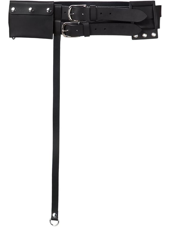 Y / Project Purse Double 'twin' Belt, Women's, Black, Leather