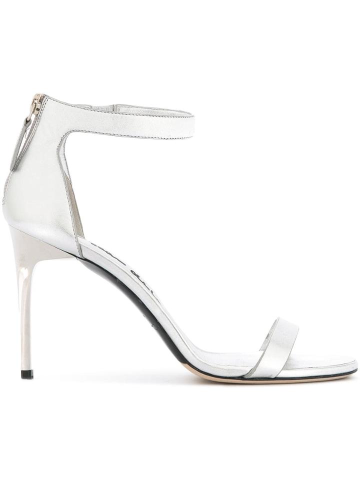 Oscar De La Renta Ankle Strap Sandals - Silver