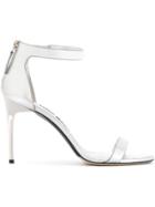 Oscar De La Renta Ankle Strap Sandals - Silver