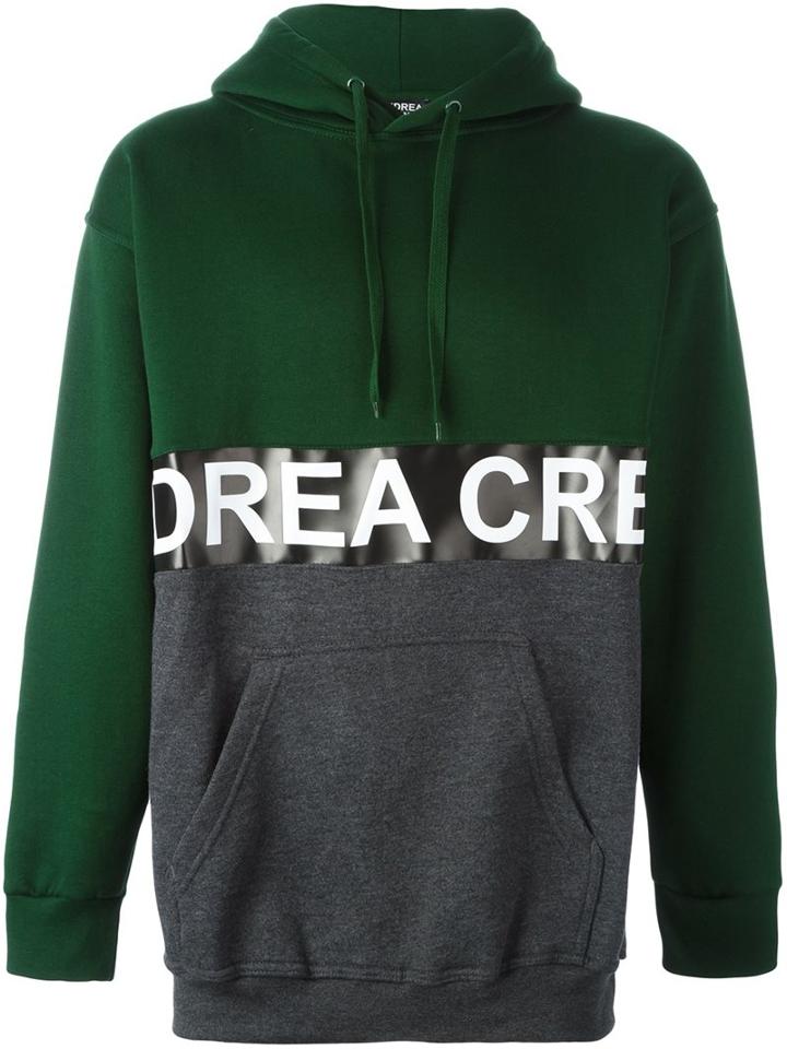 Andrea Crews Split Logo Hoodie, Men's, Size: Large, Green, Cotton/polyester