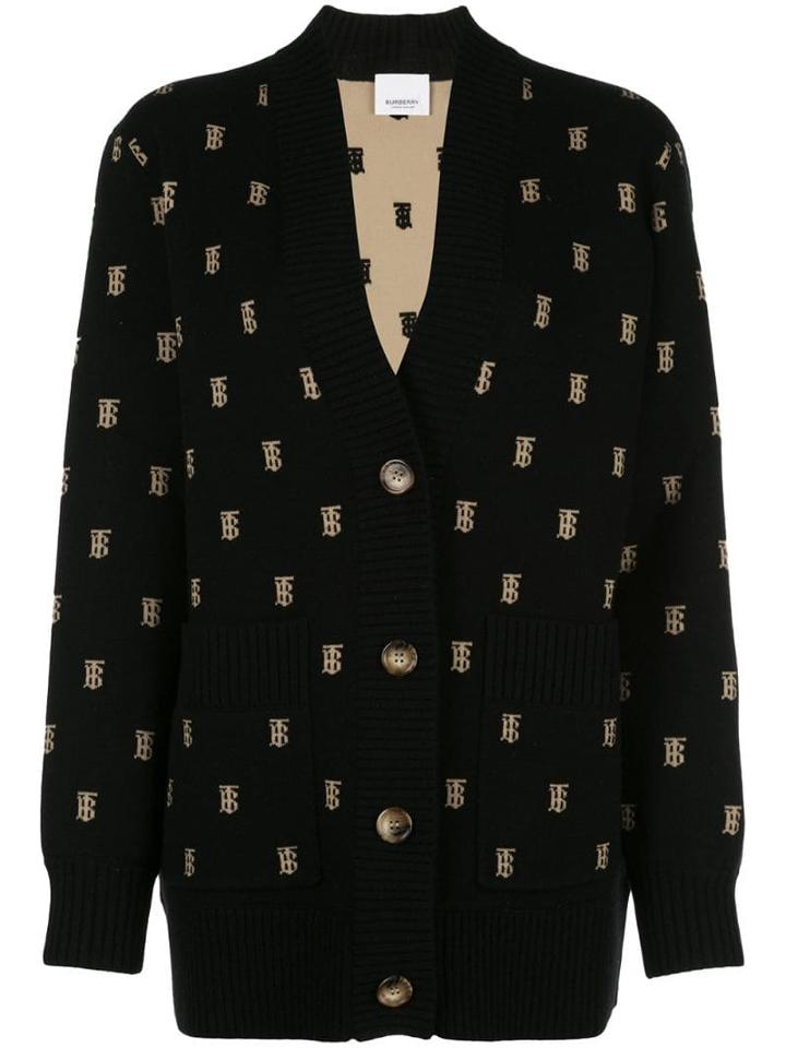 Burberry Monogram Oversized Cardigan - Black