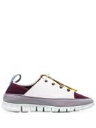 Sunnei Maroon Watershoe Caged Leather Low-top Sneakers - White