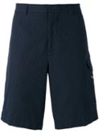 Brunello Cucinelli Pinstripe Cargo Shorts, Men's, Size: 52, Blue, Cotton