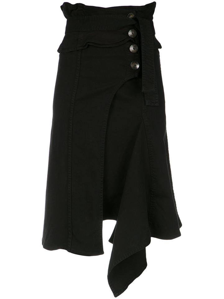 Lilly Sarti Asymmetric Midi Skirt - Black