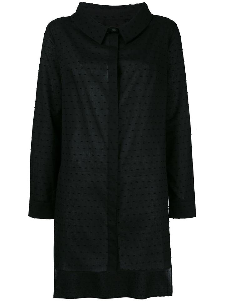 Ultràchic Oversized Sheer Blouse, Women's, Size: 42, Black, Cotton/spandex/elastane