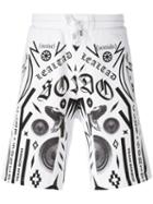 Marcelo Burlon County Of Milan Multiple Prints Sweat Shorts, Men's, Size: Large, White, Cotton