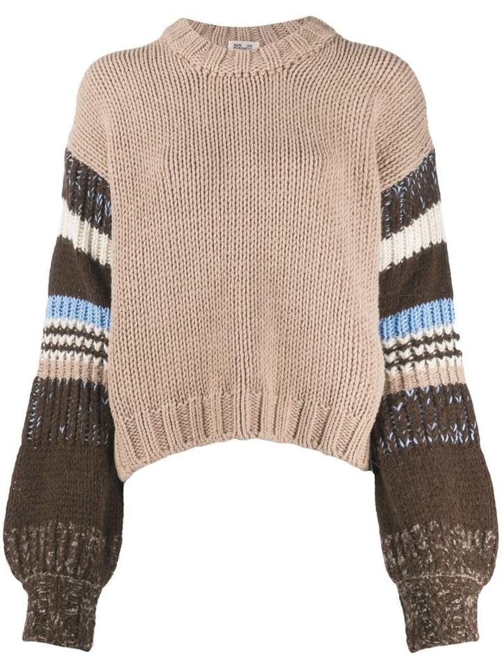 Baum Und Pferdgarten Striped Sleeve Jumper - Neutrals