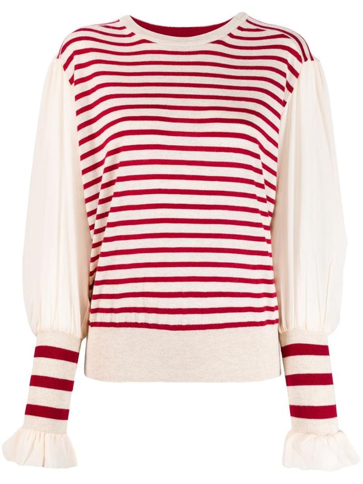 Tsumori Chisato Striped Knitted Top - Neutrals