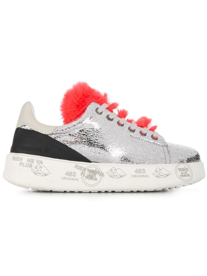 White Premiata Belle Sneakers - Silver