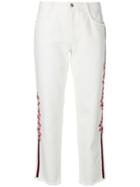 Ermanno Scervino Embroidered Cropped Jeans - White