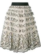 Alice+olivia Butterflies Pleated Skirt, Women's, Size: Vi, Nude/neutrals, Silk/nylon/polyester