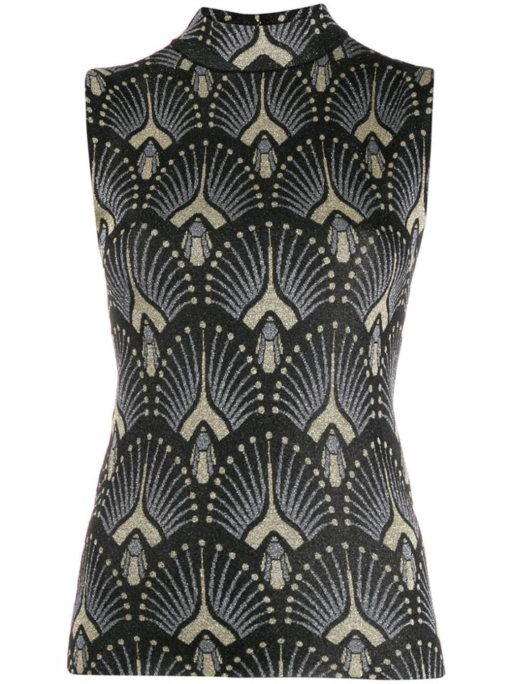 Paco Rabanne Jacquard Knit Top - Black