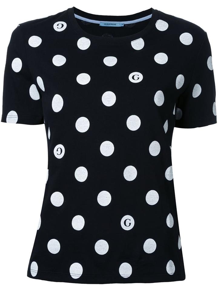 Guild Prime Poka Dot T-shirt, Women's, Size: 36, Black, Cotton