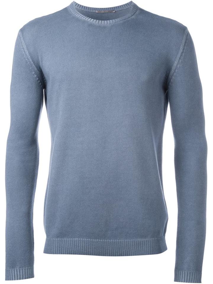 Ermanno Scervino Crew Neck Jumper, Men's, Size: 50, Blue, Cotton