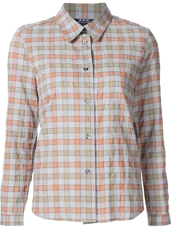 A.p.c. Checked Shirt, Women's, Size: 36, Grey, Cotton