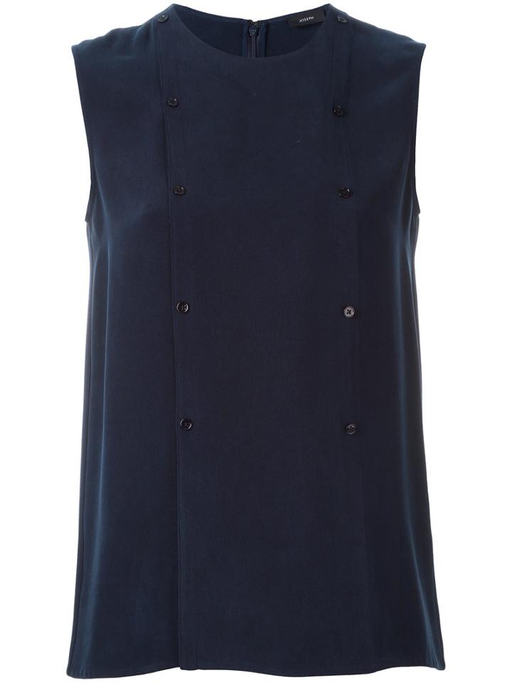 Joseph Double Breasted Top, Women's, Size: 44, Blue, Silk