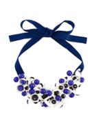 P.a.r.o.s.h. Floral Motif Short Necklace - Blue