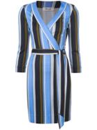 Dvf Diane Von Furstenberg Sussex Stripe Wrap Dress - Blue