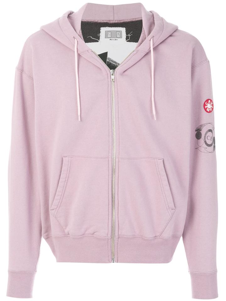 Cav Empt Critical Zipped Hoodie - Pink & Purple
