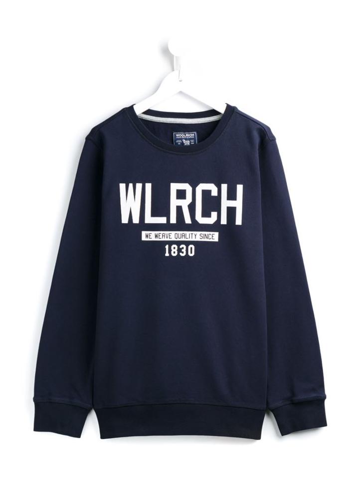 Logo Sweatshirt - Kids - Cotton - 12 Yrs, Blue, Woolrich Kids