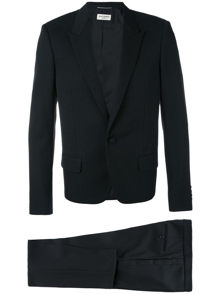 Slim Cut Tuxedo - Men - Silk/virgin Wool - 52, Black, Silk/virgin Wool, Saint Laurent