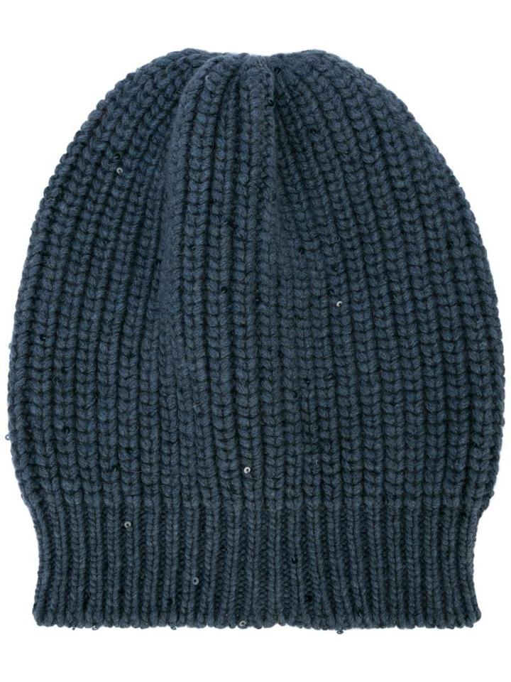 Brunello Cucinelli Knitted Beanie Hat - Grey