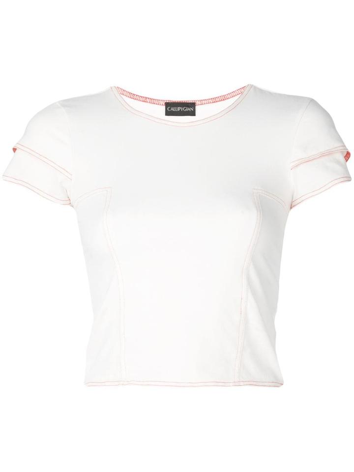 Callipygian Layered Sleeve Top - White