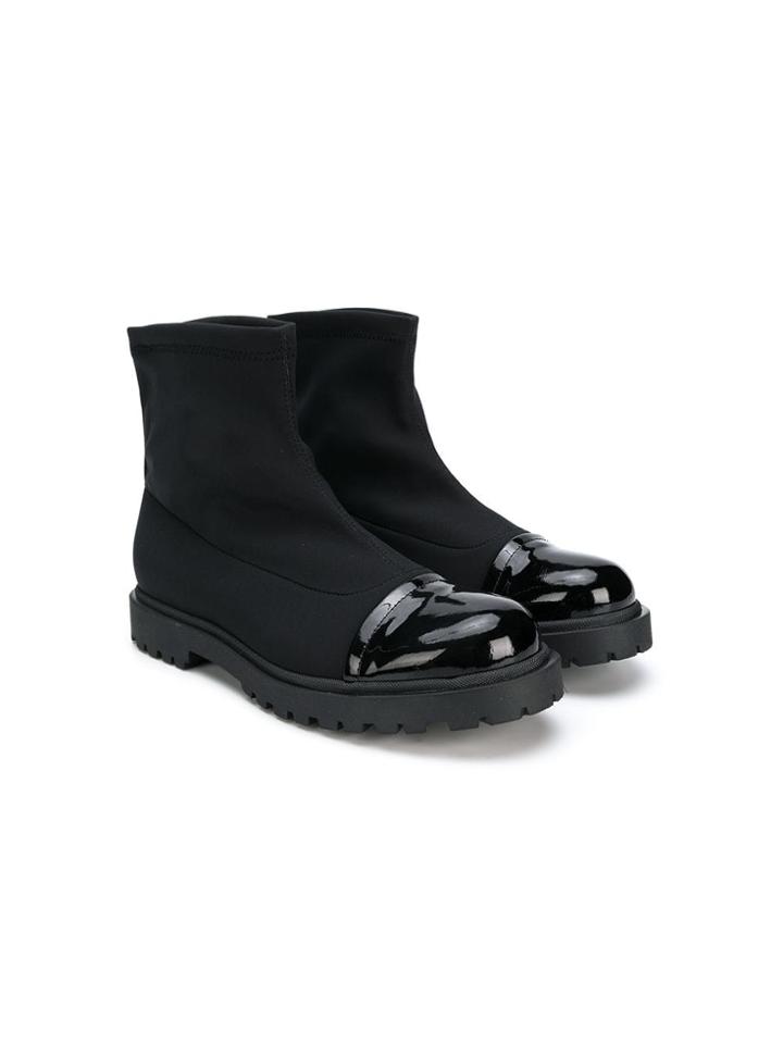 Florens Teen Sock Ankle Boots - Black