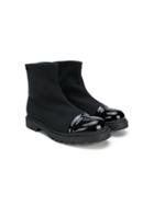 Florens Teen Sock Ankle Boots - Black