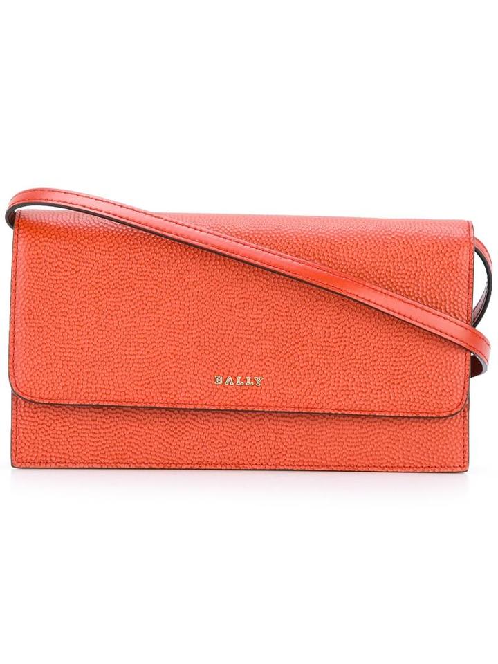 Bally Logo Plaque Crossbody Bag, Women's, Yellow/orange, Calf Leather