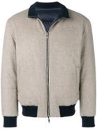 Barba Zipped Up Bomber Jacket - Nude & Neutrals
