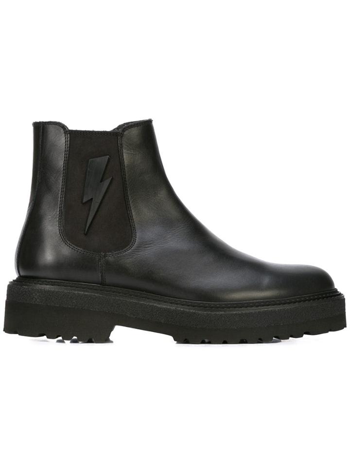 Neil Barrett Lightning Bolt Boots - Black