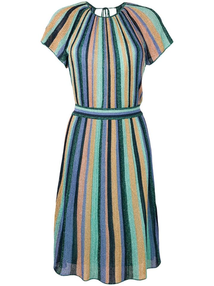 M Missoni Striped Midi Dress - Blue