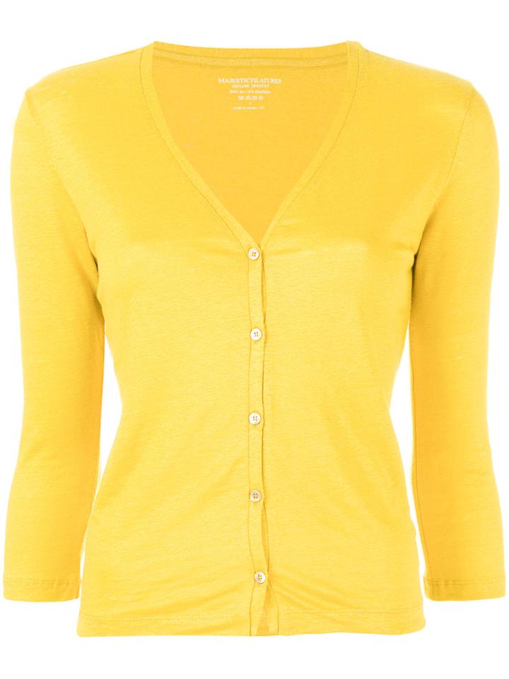 Majestic Filatures V-neck Cardigan - Yellow & Orange