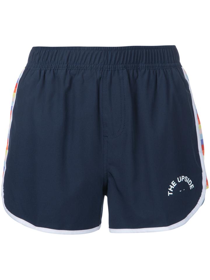 The Upside Striped Sides Mini Shorts - Blue