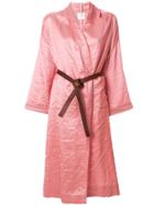 Forte Forte Belted Kimono Coat - Pink & Purple
