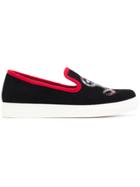 Sonia Rykiel Snake Patch Slip On Sneakers - Black