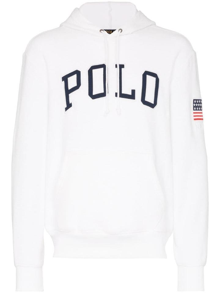 Polo Ralph Lauren Logo Printed Hoodie - White