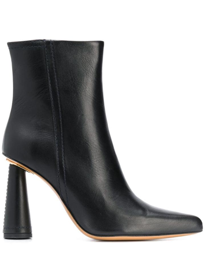 Jacquemus Cone Heel Ankle Boots - Black