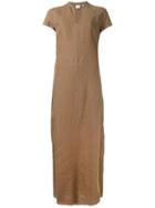 Aspesi Notched Neckline Dress, Women's, Size: 46, Brown, Cotton